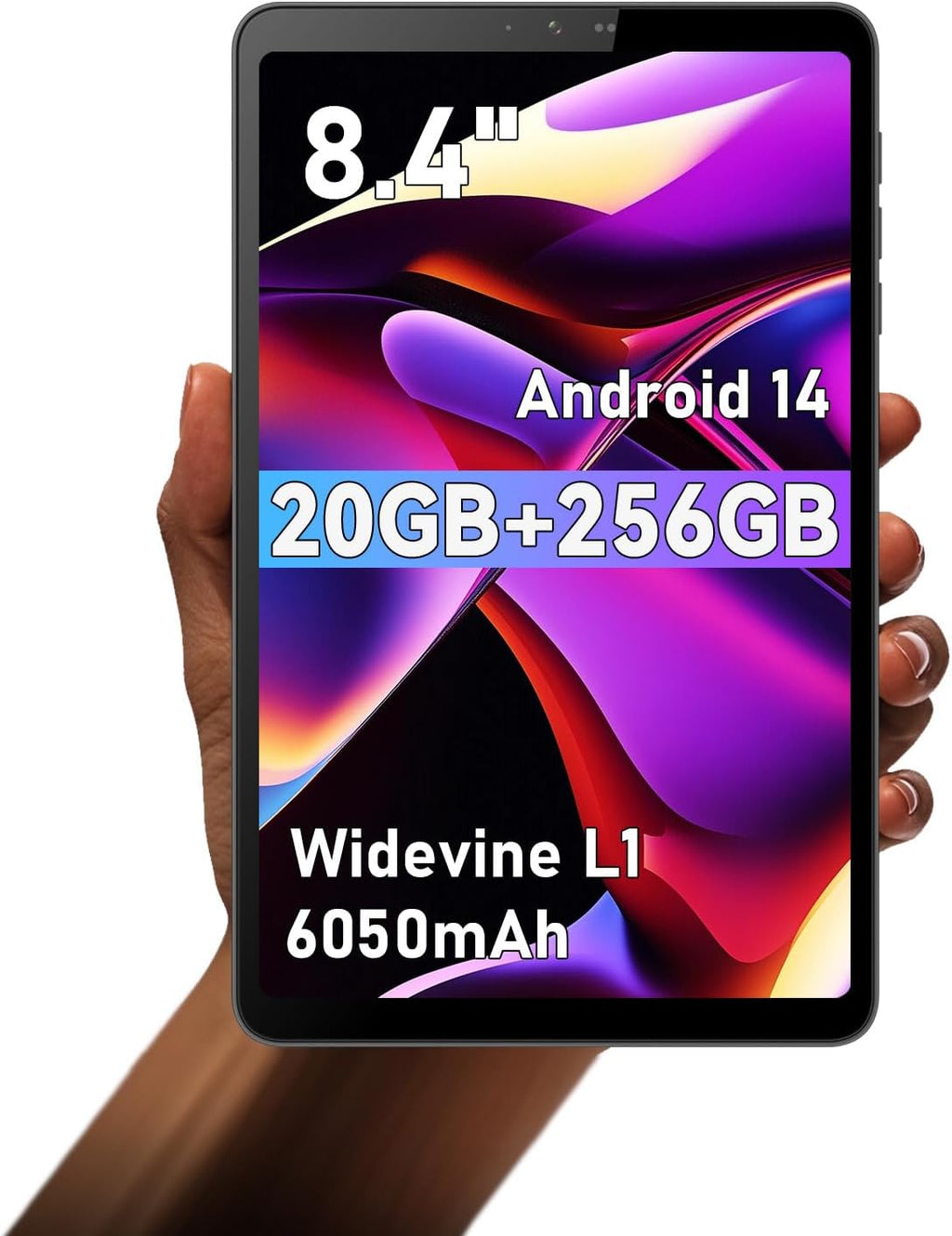 Android Tablet, 8.4 inch Android 14 Snapdragon 685 Processor, 12GB RAM 128GB ROM 1200*1920 IPS HD Touchscreen, 2.4G+5G Wi-Fi 6050mAh Battery Powerful Performance Tablet, 5MP+32MP Dual Cameras