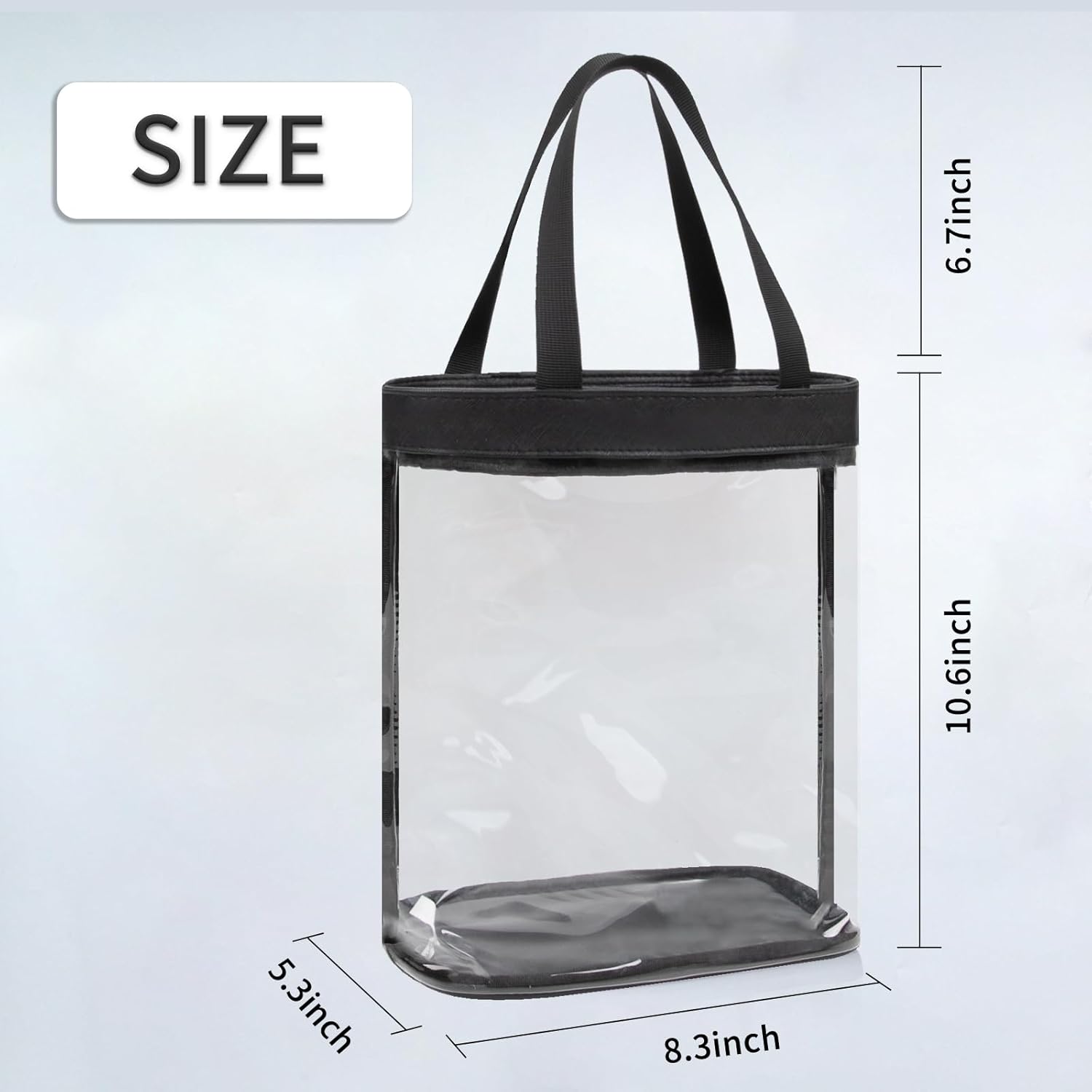 Travel Toiletry Bag, Clear Toiletry Bag for Women, Large Transparent Makeup Bag, Waterproof Clear Tote Bag Cosmetic Organizer, Portable Toiletry Bath Bag for Bathroom, Gym, Beach, Swimming, Traveling