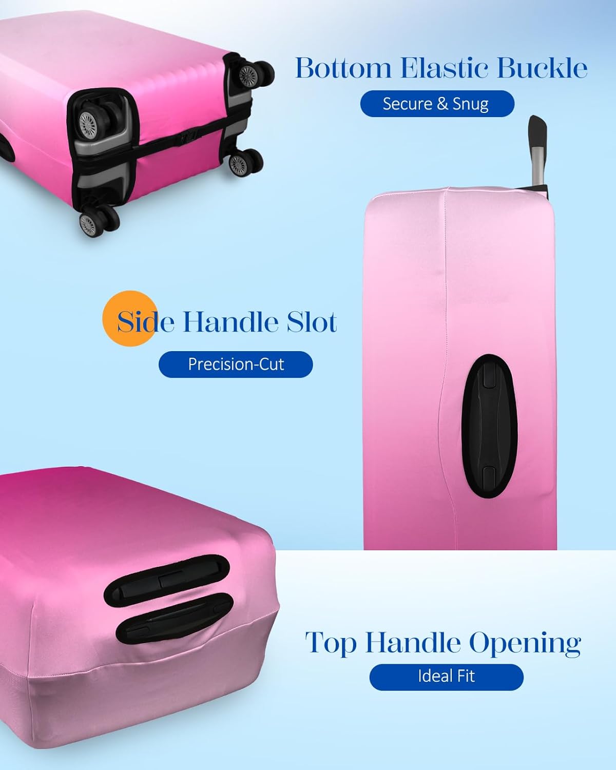 Slohif Luggage Cover for Suitcase Tsa Approved Protector - Luggage Sleeve Large Suit Case Cover Travel Stretch Baggage Case Protective Washable Fit 29-30 Inch Rose Gradient L