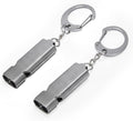 Whistle for Coaches Teachers, Emergency Survival Stainless Steel Whistles 2 Pack with Keychain for Referee Train Hiking Sports Boating Kayak Life Vest Jacket Lifeguard Outdoor Security