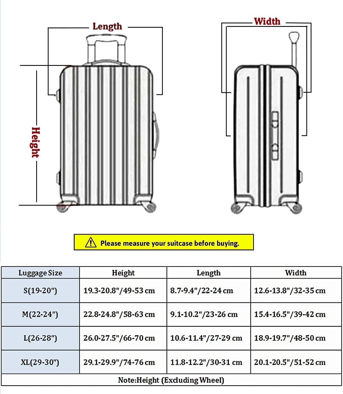 7-Mi Travel Trolley Case Cover Protector Suitcase Cover 29"-30" trolley case luggage storage covers Size XL