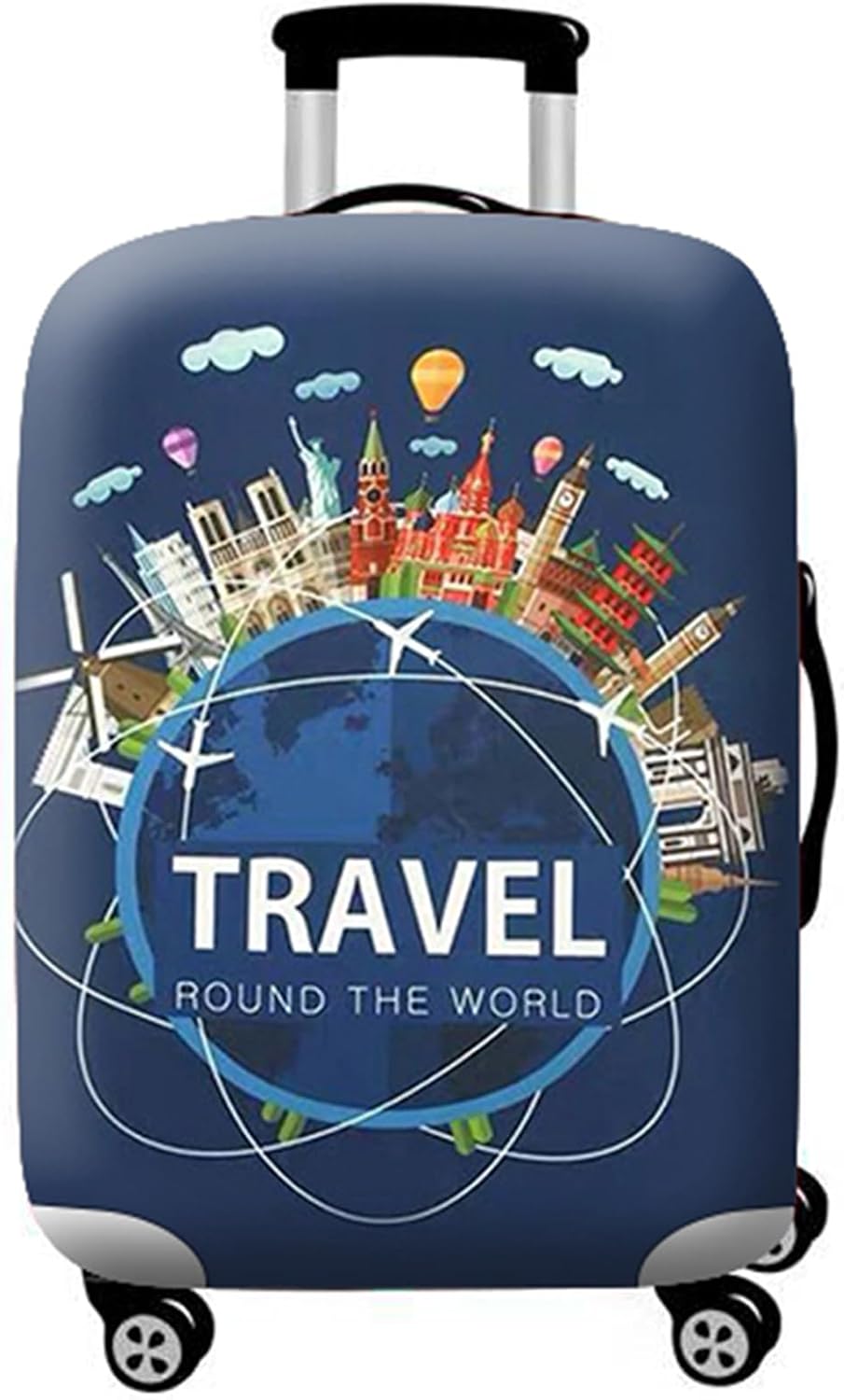 WUJIAONIAO Travel Luggage Cover Spandex Suitcase Protector Washable Baggage Covers (S (for 25-28 inch luggage), TRAVEL)