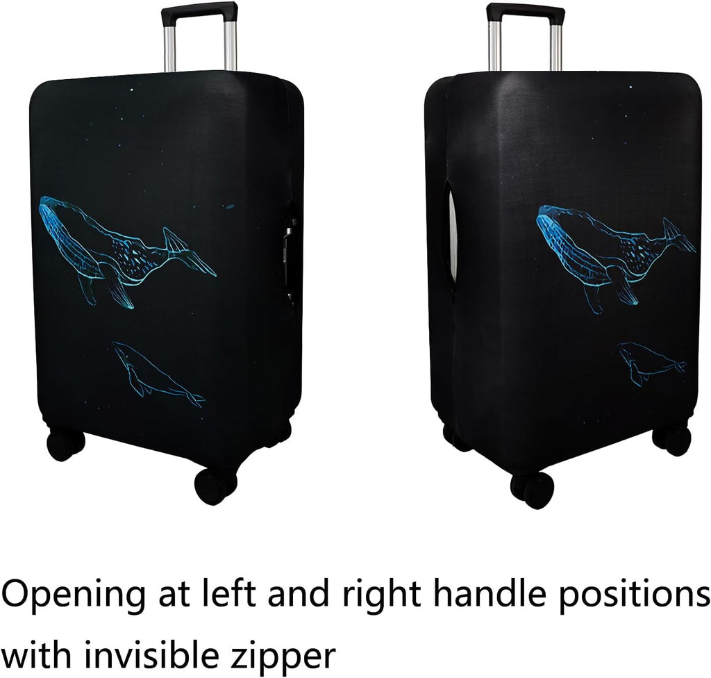 WUJIAONIAO Travel Luggage Cover Spandex Suitcase Protector Washable Baggage Covers (S (for 18-20 inch luggage), dolphin)