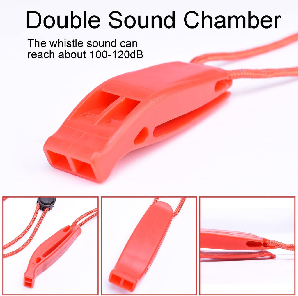 5 Pack Whistles Emergency, Shrill Loud Kayak Safety Whistle with Reflective Lanyard for Outdoor Climbing Hiking Camping Fishing Boating Boat Life Jacket Water Survival Rescue Signaling (5 Color)