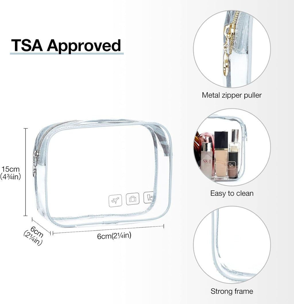 BAGSMART Toiletry Bag Hanging Travel Makeup Organizer with TSA Approved Transparent Cosmetic Bag Makeup Bag for Full Sized Toiletries, Large-Light Blue