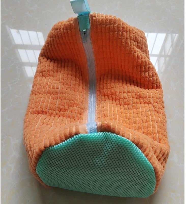 Shoe Cleaning Bag,Shoe Washing Bag For Washing Machine,Laundry Bag For Shoes,Fluffy Fibers 360° Wrap-Around Cleaning,Reusable Washer Shoe Bag, Ensure Deep Cleaning of The Shoes(Orange 2 pcs)