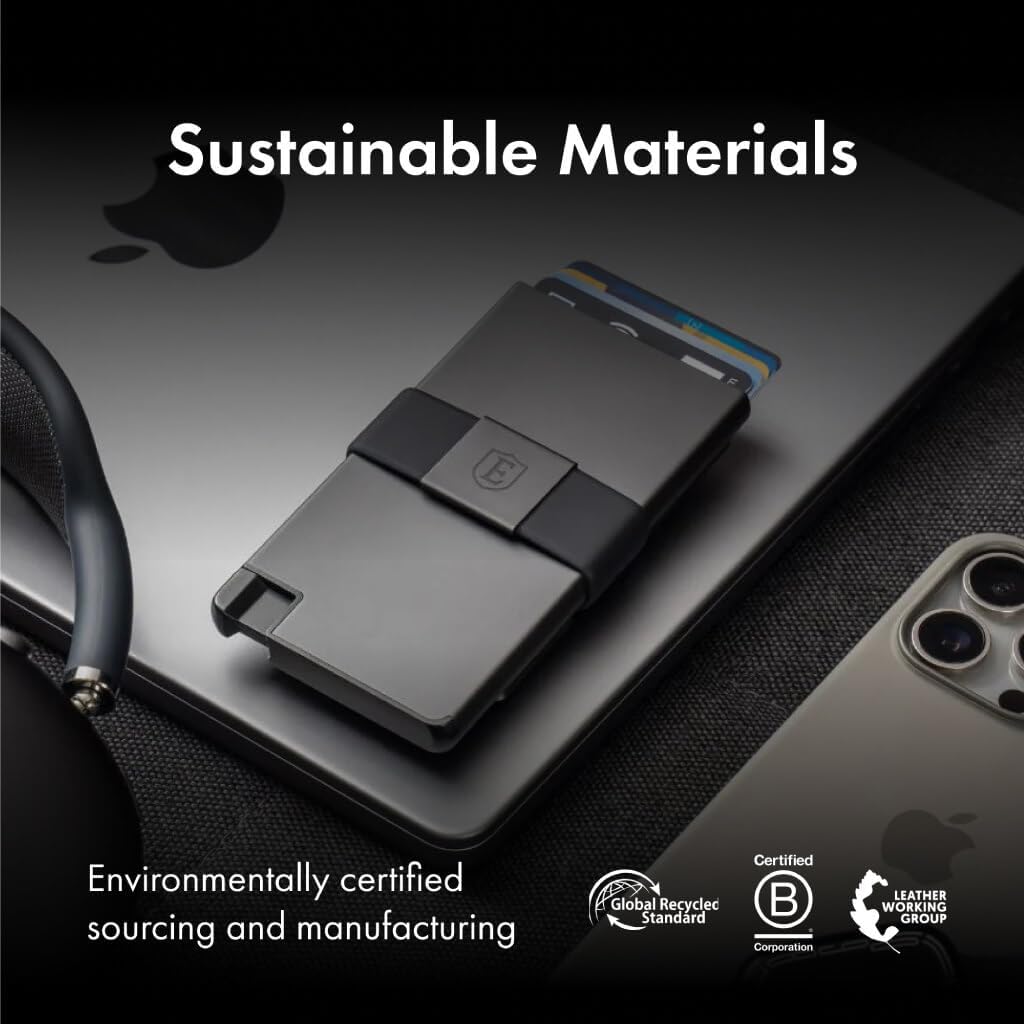 Ekster - Aluminum Cardholder Pro Wallet - All-Metal Aluminum Wallet for Men - Fits 7 Cards, RFID Blocking Layer, Ultra-Thin, Minimalist, Push Button, Card Access, Expandable, Trackable (Space Grey)