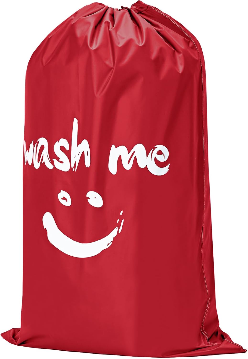 HOMEST 2 Pack XL Wash Me Travel Laundry Bag, Dirty Garments Organizer, Large Enough to Hold 4 Loads of Clothes, Easy Fit a Hamper or Clothing Basket, Black and Red