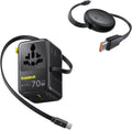 Baseus 70W Universal Travel Adapter and Baseus 60W Retractable USB C Cable