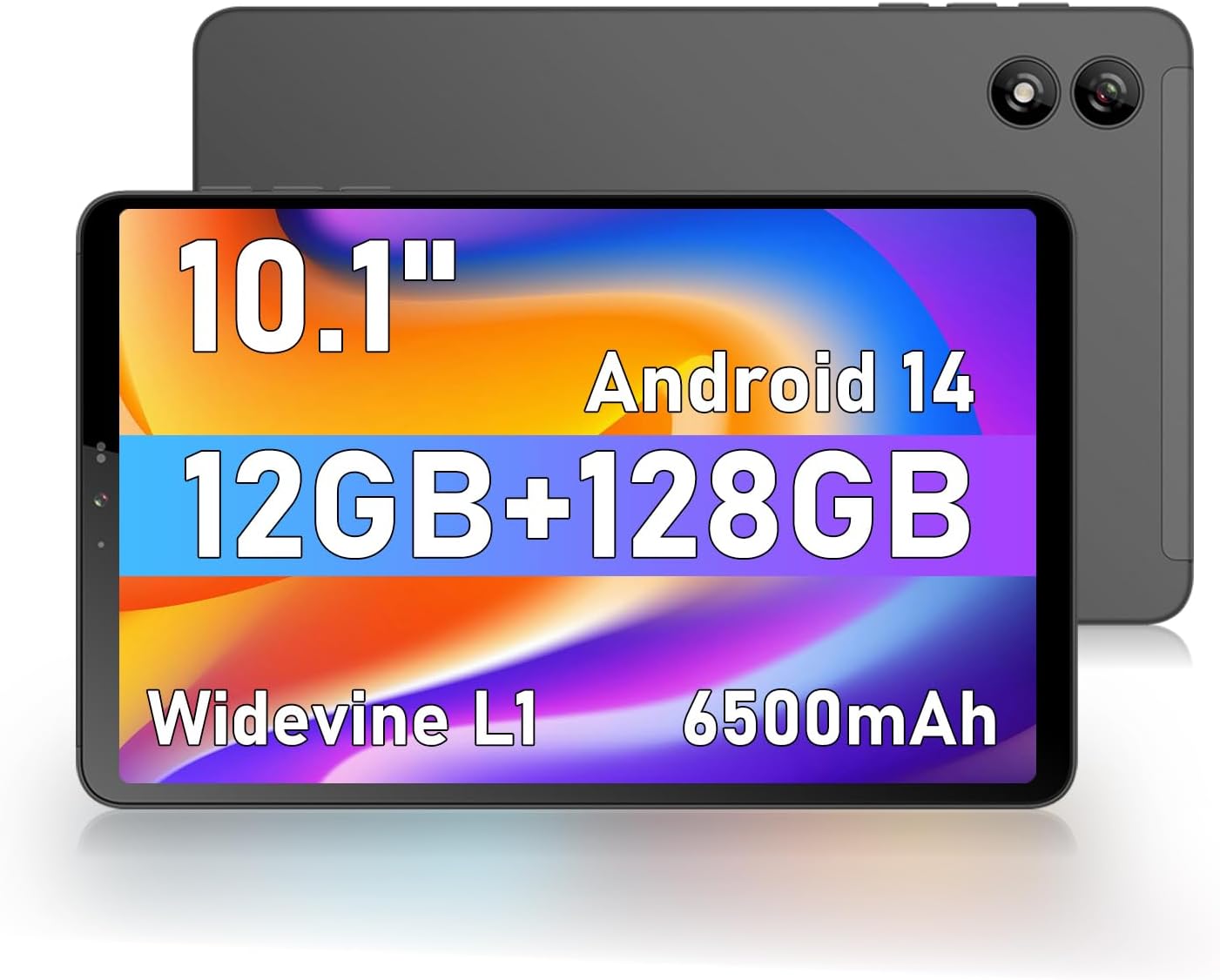 Android Tablet, 10.1 inch Android 14 Snapdragon 685 Processor, 12GB RAM 128GB ROM 1200*1920 IPS HD Touchscreen, 2.4G+5G Wi-Fi 6500mAh Battery Powerful Performance Tablet, 5MP+5MP Dual Cameras