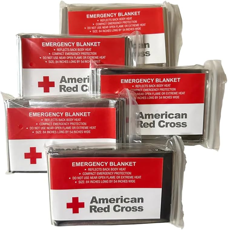 Officially Licensed Product Emergency Reflective Blankets, 5 Pack, Body Warmer Survival Blanket, 52” W x 84” L