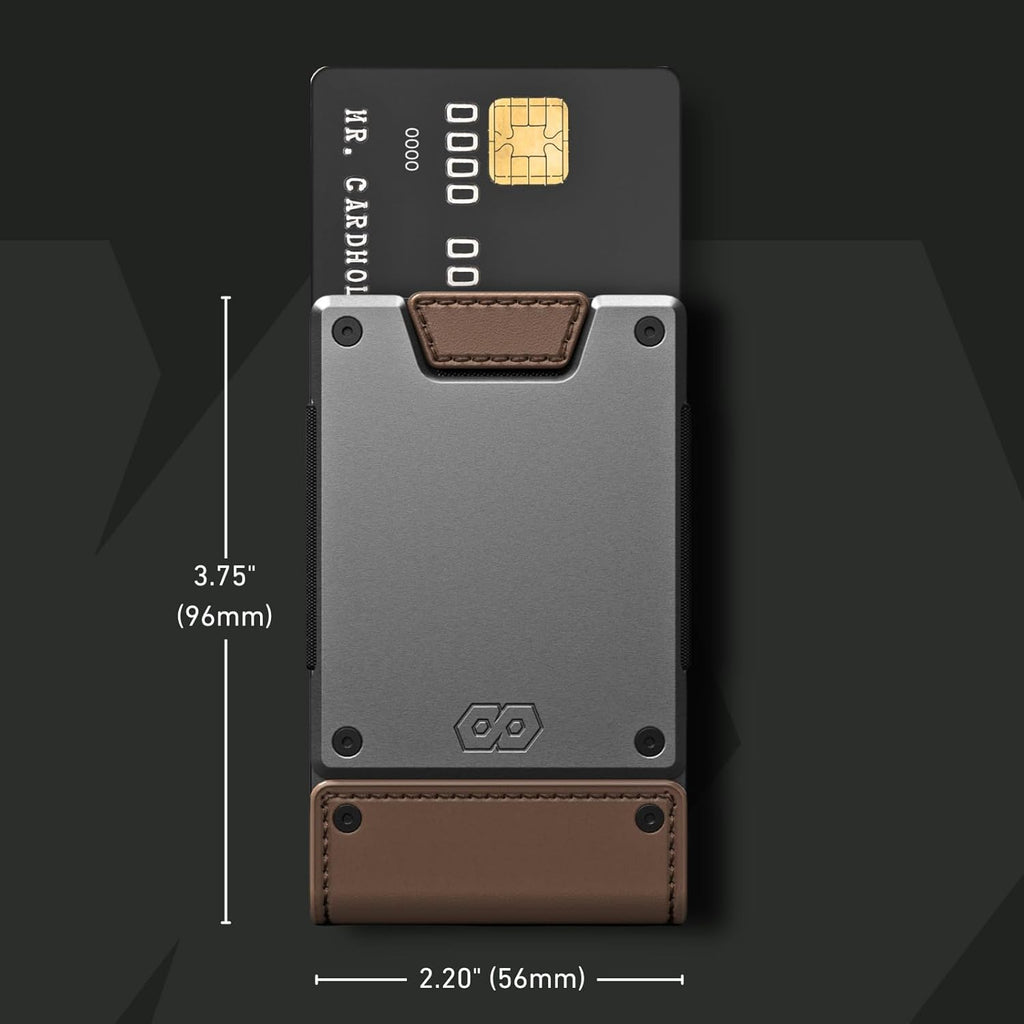 PROOF Wallet | Slim Minimalist Wallets for Men | Leather & Metal | RFID Wallet | Front/Back Pocket | Gift Box | Veteran Owned