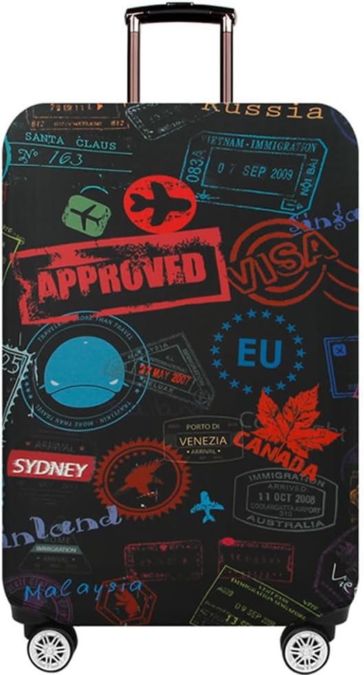 MosaiRudo Thicker Luggage Cover Elastic Suitcase Cover Protector Fits 18-32 Inch Suitcase Travel Accessories (TKM0097, M)