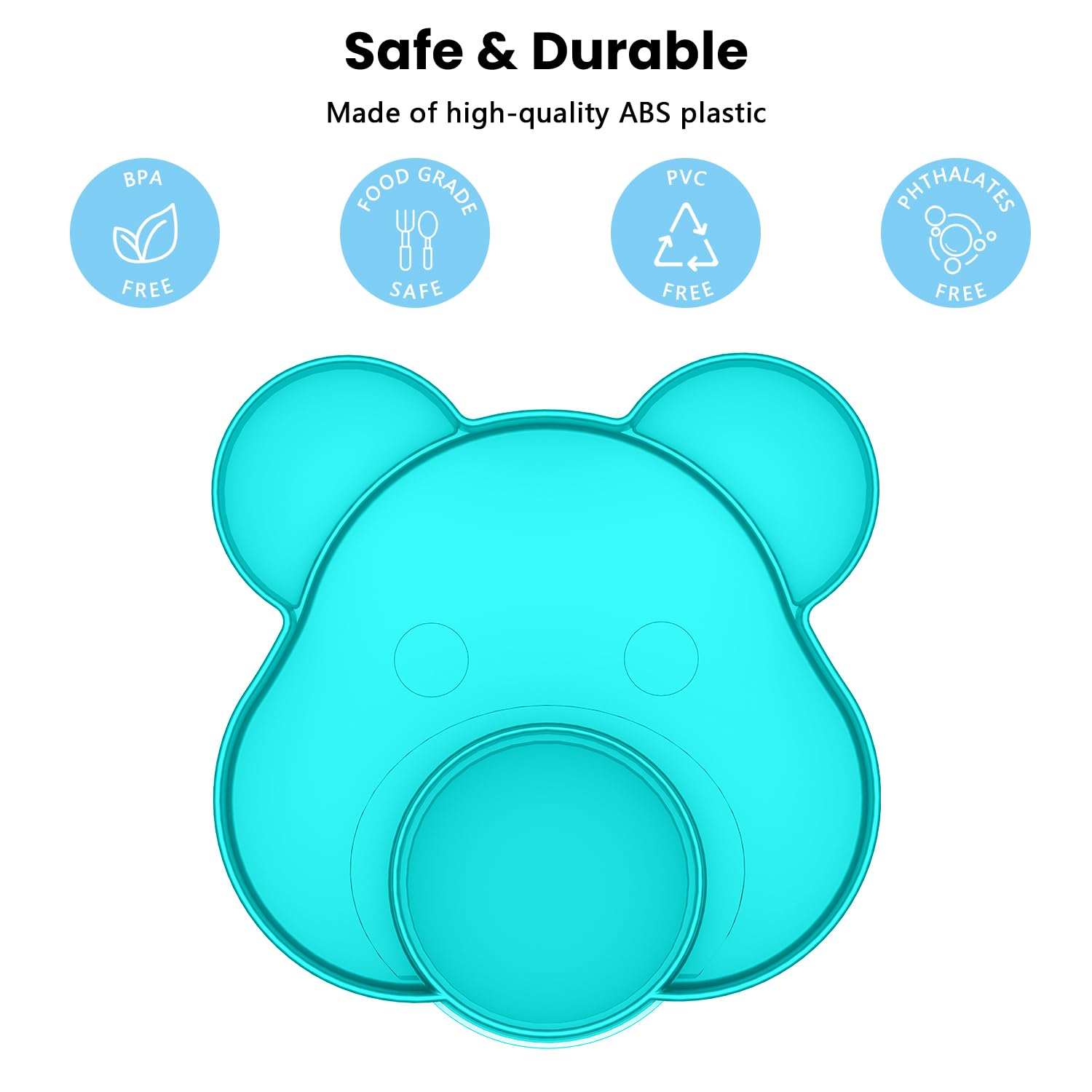 BlueOrigin Car Seat Snack Tray - Travel Tray for Kids Car Seat, Stroller, Booster and Anywhere with a Cup Holder, Toddler Road Trip Essentials Food Plate for Snacks, Toys, Entertainment (Teal)