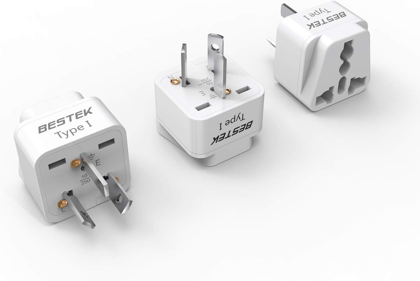 BESTEK Australia New Zealand Travel Plug Adapter, Grounded Universal Type I Plug Adapter AU to US Adapter, Compact for Australia, New Zealand and More