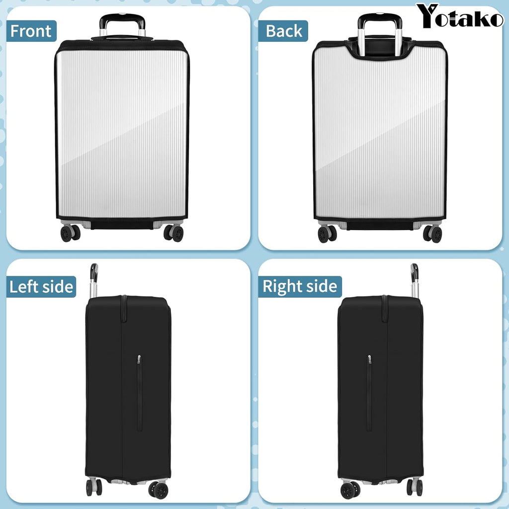 Yotako Upgraded Zippered Transparent PVC Suitcase Cover, No Disassembly Required Clear Luggage Protector for Suitcase Luggage Protector Cover 26''