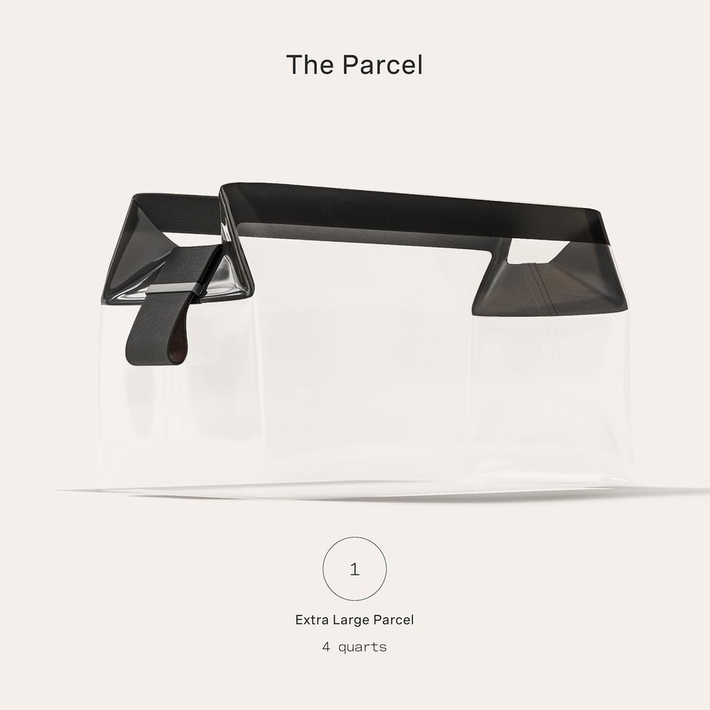 Cadence Parcel - Clear Kit with Magnetic Closure - Durable and Leak-Resistant Travel Toiletry Kit - Modular Design - Hygiene Bag for Travel Essentials - 4 Qt - Ink