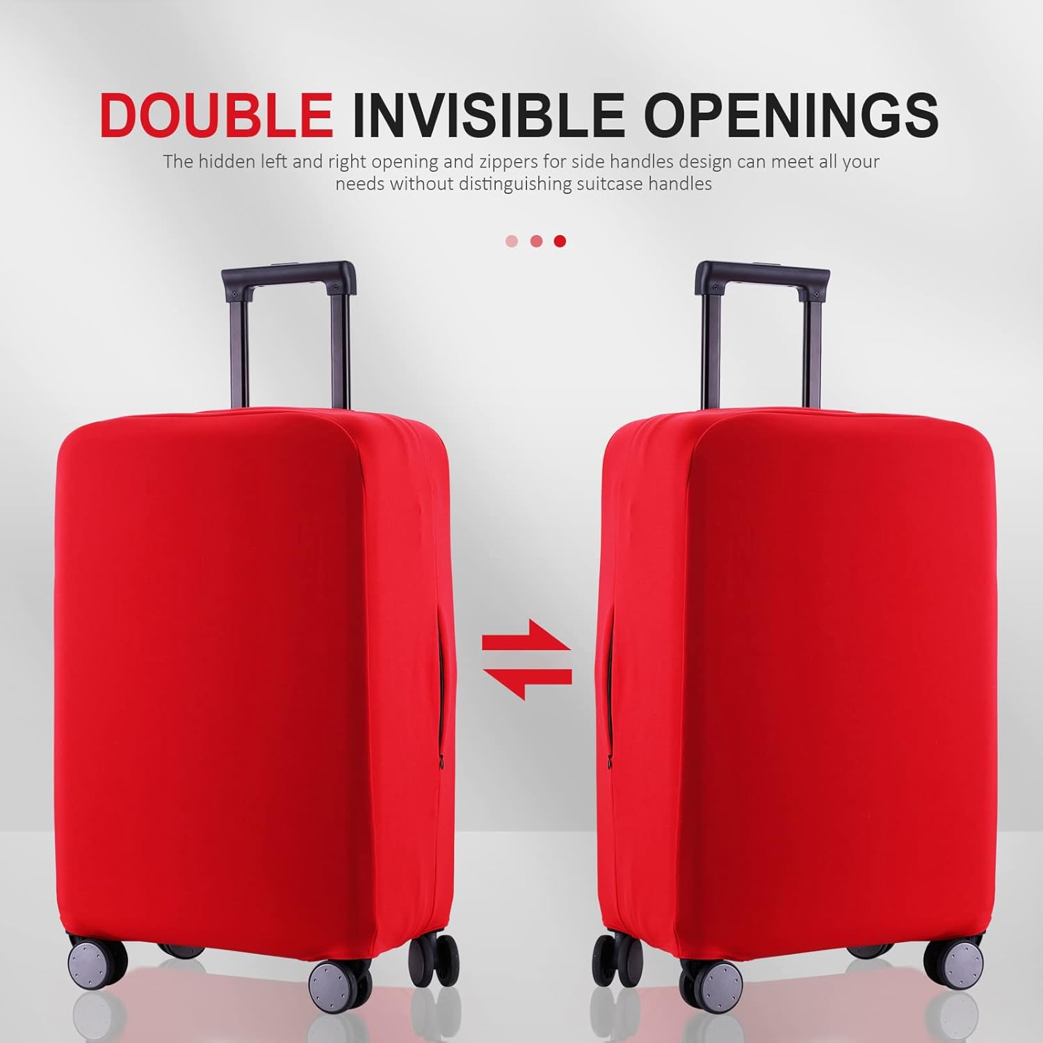 Travel Luggage Cover Suitcase Protector Scratch-Resistant Fit 19-31 Inch Suitcase, Not Included Suitcase (Red, S(19-21 inch))