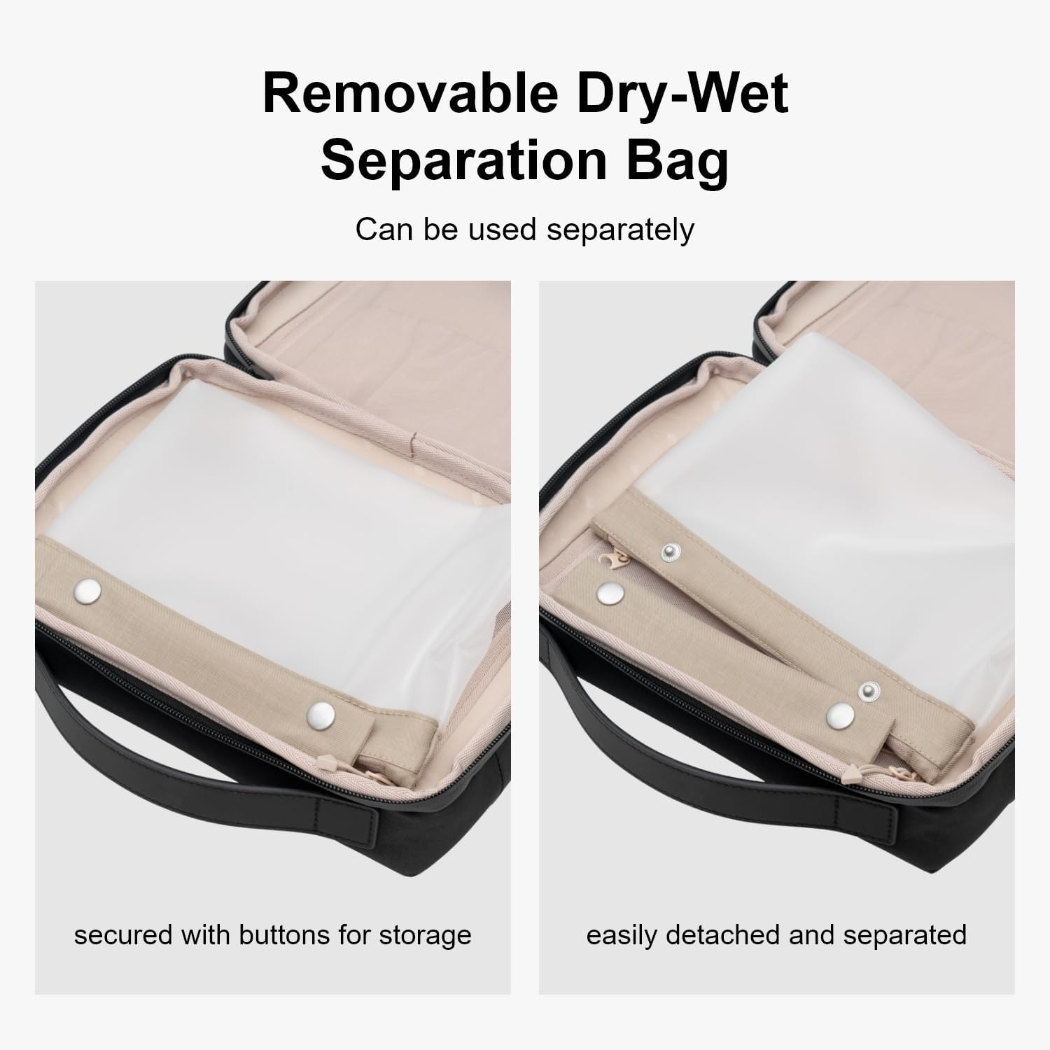 LEVEL8 Travel Toiletry Bag for Women Men, Travel Organizer Water Repellent, Makeup Organizer with Hang Hook for Travel Accessories, Large/Black