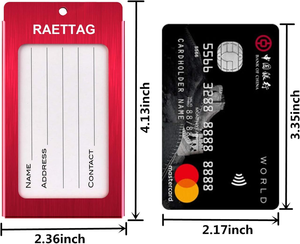 Luggage Tags Metal Suitcase Tags Travel Bag ID Identifier Luggage Tag (Red 6-Pack)