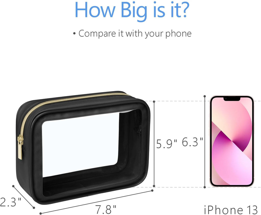 PACKISM TSA Approved Toiletry Bag - Upgrade Color-Edged Clear Makeup Bags, Clear Toiletry Bags For Traveling Fits Various Storage Needs