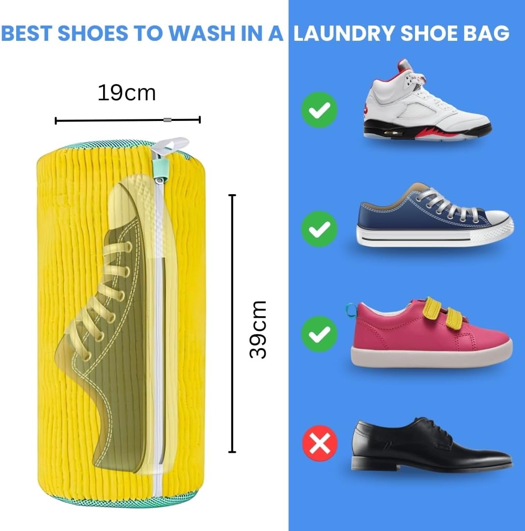 Shoe Washing Machine Bag, Laundry Shoe Bag for Washer and Dryer, Shoe washing Bag for Sneaker, Tennis Shoes, Unstain Cleaner. wash bag with mesh, Ykk zipper, soft fibers