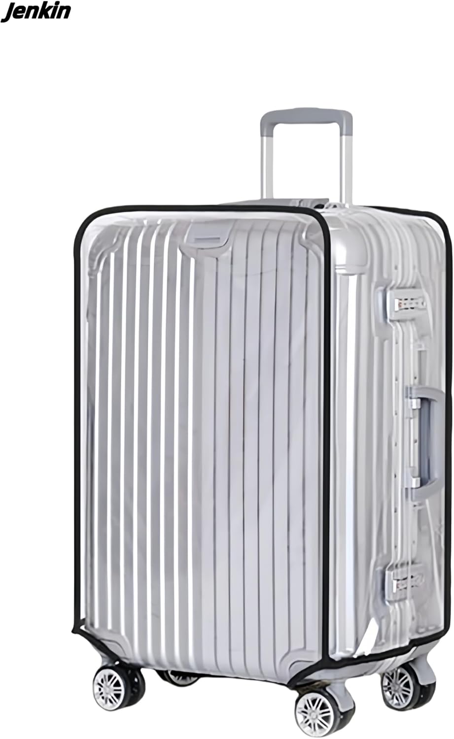 JenKin Luggage Protector Suitcase Cover PVC Waterproof Travel Suitcase Fits Most 20" to 30" (20" (13.8" L x 9.1" W x 20.9" H))