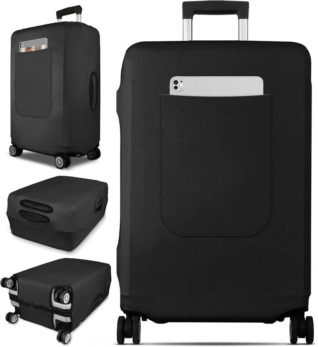 Slohif Luggage Cover for Suitcase Tsa Approved Protector - Luggage Sleeve Suit Case Cover Travel Stretch Large Baggage Case Protective Washable Fit 29-30 Inch Black