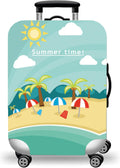 WUJIAONIAO Travel Luggage Cover Baggage Suitcase Protector Fit for 18-32 Inch Luggage (L (for 25-28 inch luggage), Beach)