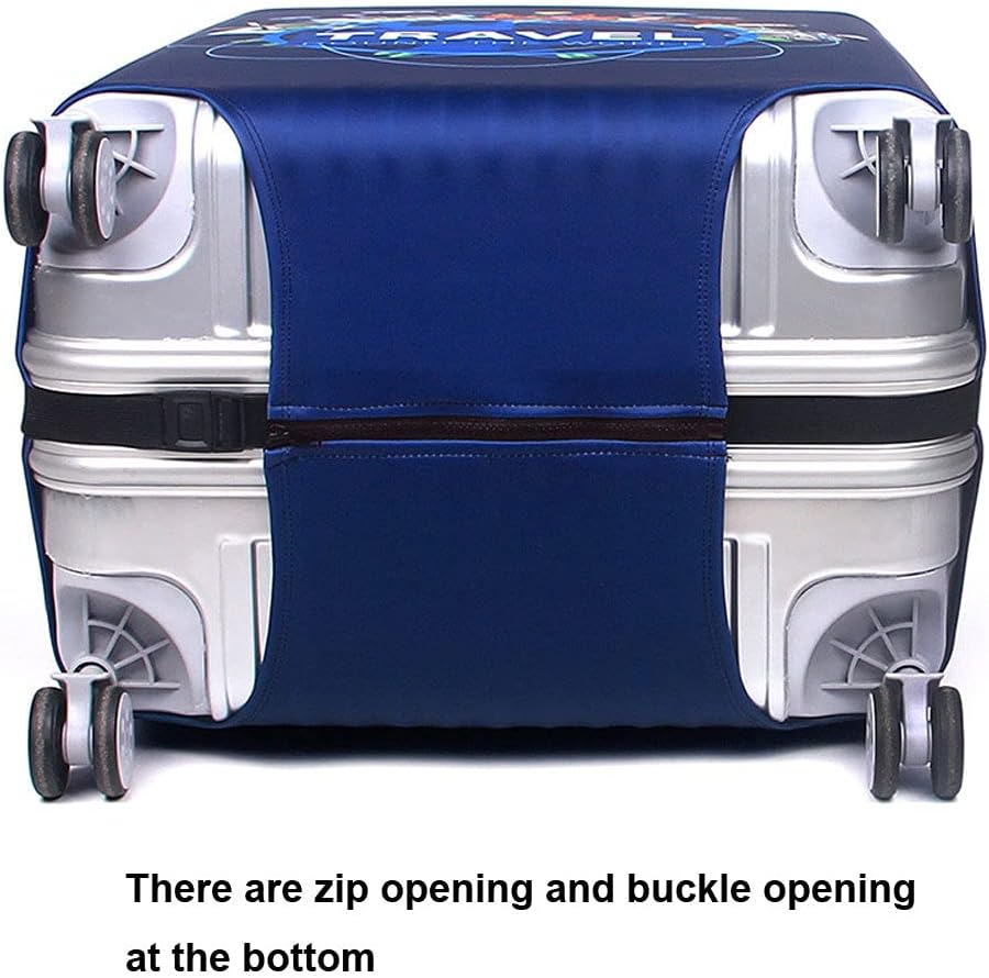 MosaiRudo Thicker Luggage Cover Elastic Suitcase Cover Protector Fits 18-32 Inch Suitcase Travel Accessories (Travel, S)