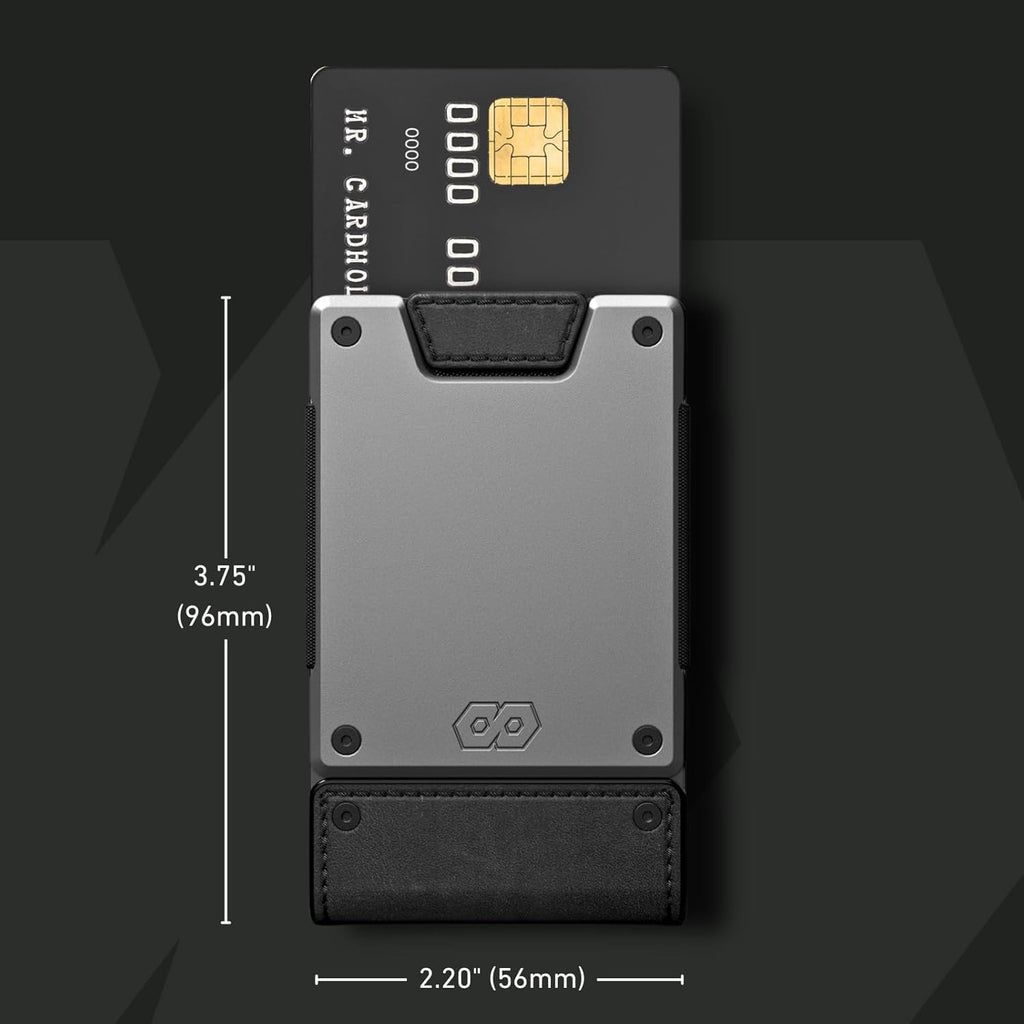 PROOF Wallet | Slim Minimalist Wallets for Men | Leather & Metal | RFID Wallet | Front/Back Pocket | Gift Box | Veteran Owned