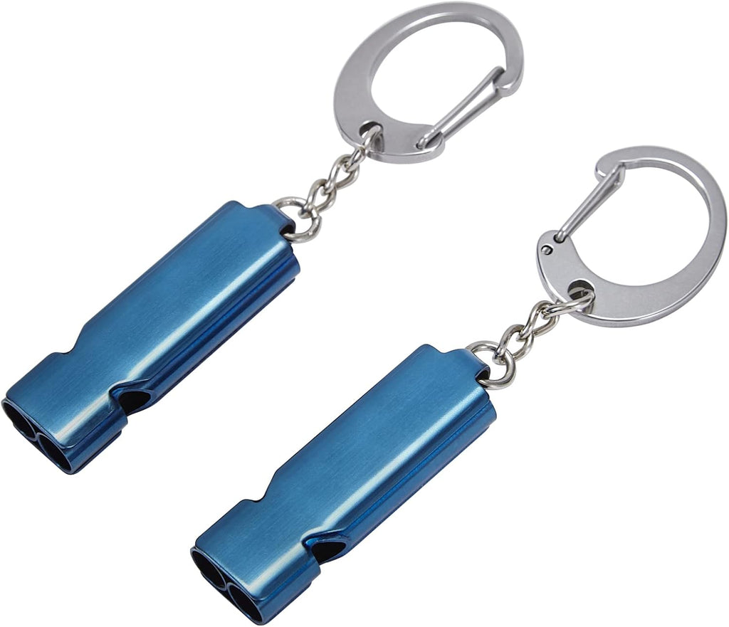 Whistle for Coaches Teachers, Emergency Survival Stainless Steel Whistles 2 Pack with Keychain for Referee Train Hiking Sports Boating Kayak Life Vest Jacket Lifeguard Outdoor Security