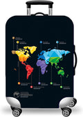 WUJIAONIAO Travel Luggage Cover Baggage Suitcase Protector Fit for 18-32 Inch Luggage (L (for 25-28 inch luggage), map)