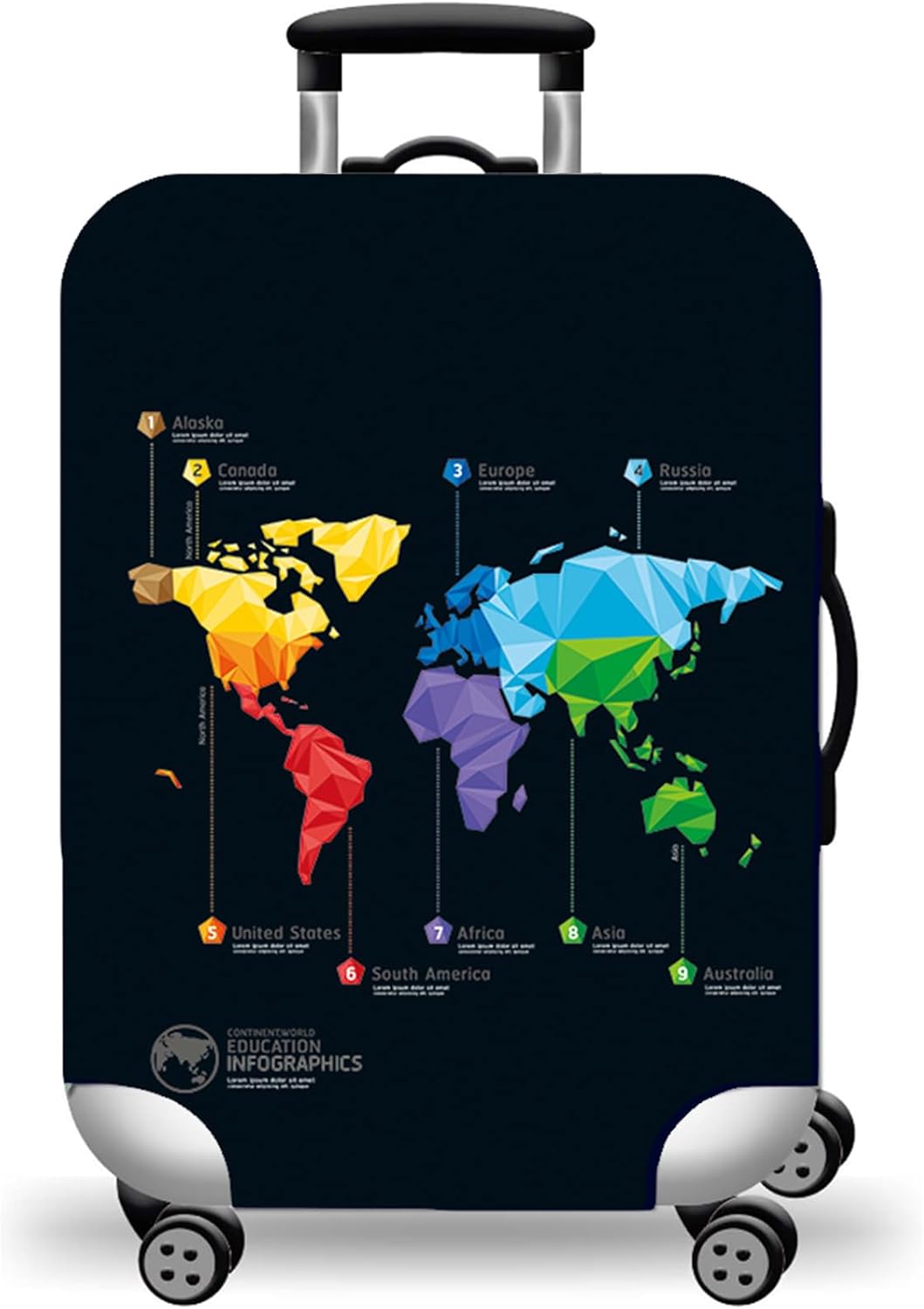 WUJIAONIAO Travel Luggage Cover Baggage Suitcase Protector Fit for 18-32 Inch Luggage (S (for 18-20 inch luggage), map)