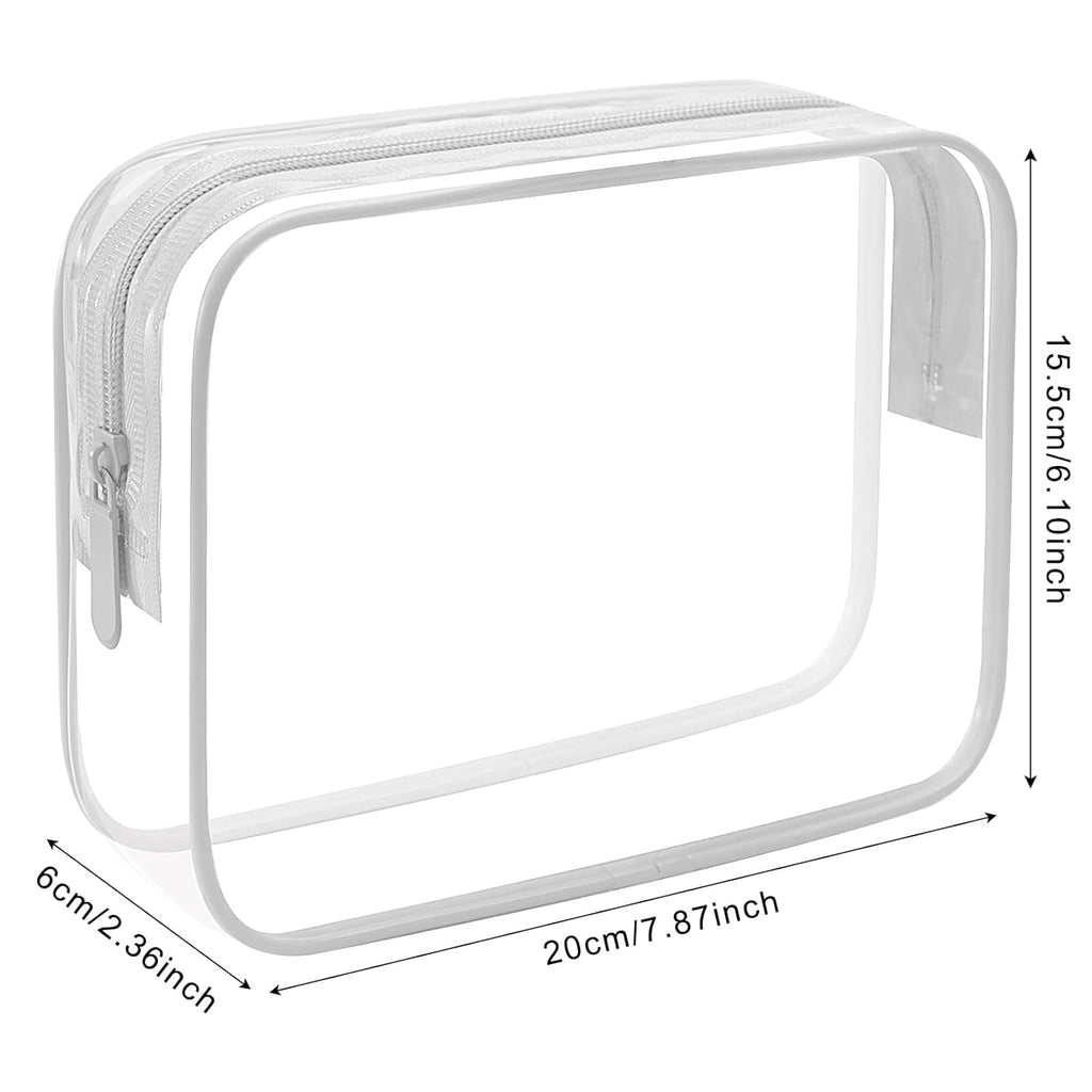 Lermende 2pcs Clear Toiletry Bag TSA Approved Travel Bag,Carry On for Travel,Airport Airline Accessories Compliant Bag,Quart Sized Makeup Cosmetic bag Women Men (Transparent Gray, 2 Pack)