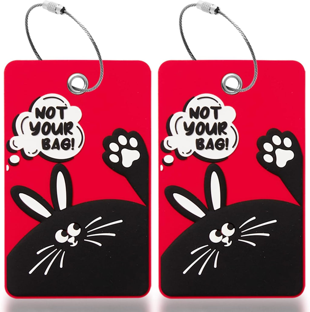 2PCS 2303 Bright Silicone Luggage tag (Red)