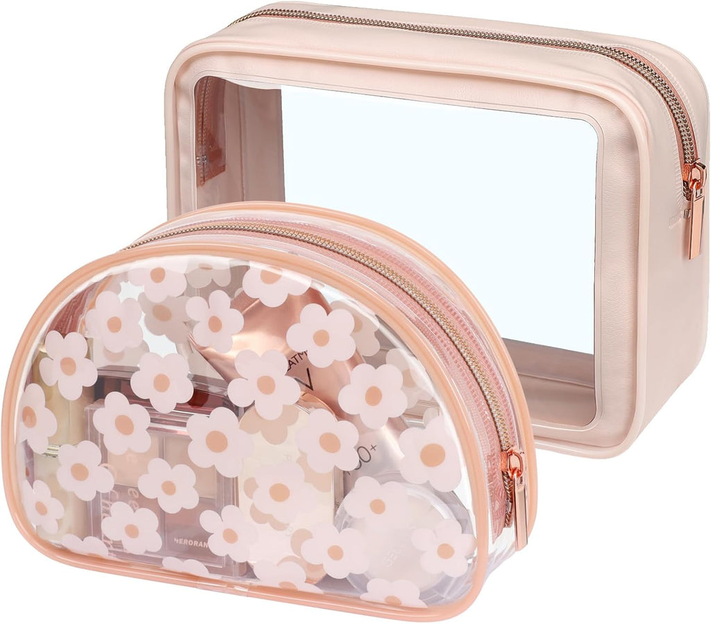 PACKISM TSA Approved Toiletry Bag - Upgrade Color-Edged Clear Makeup Bags, Clear Toiletry Bags For Traveling Fits Various Storage Needs