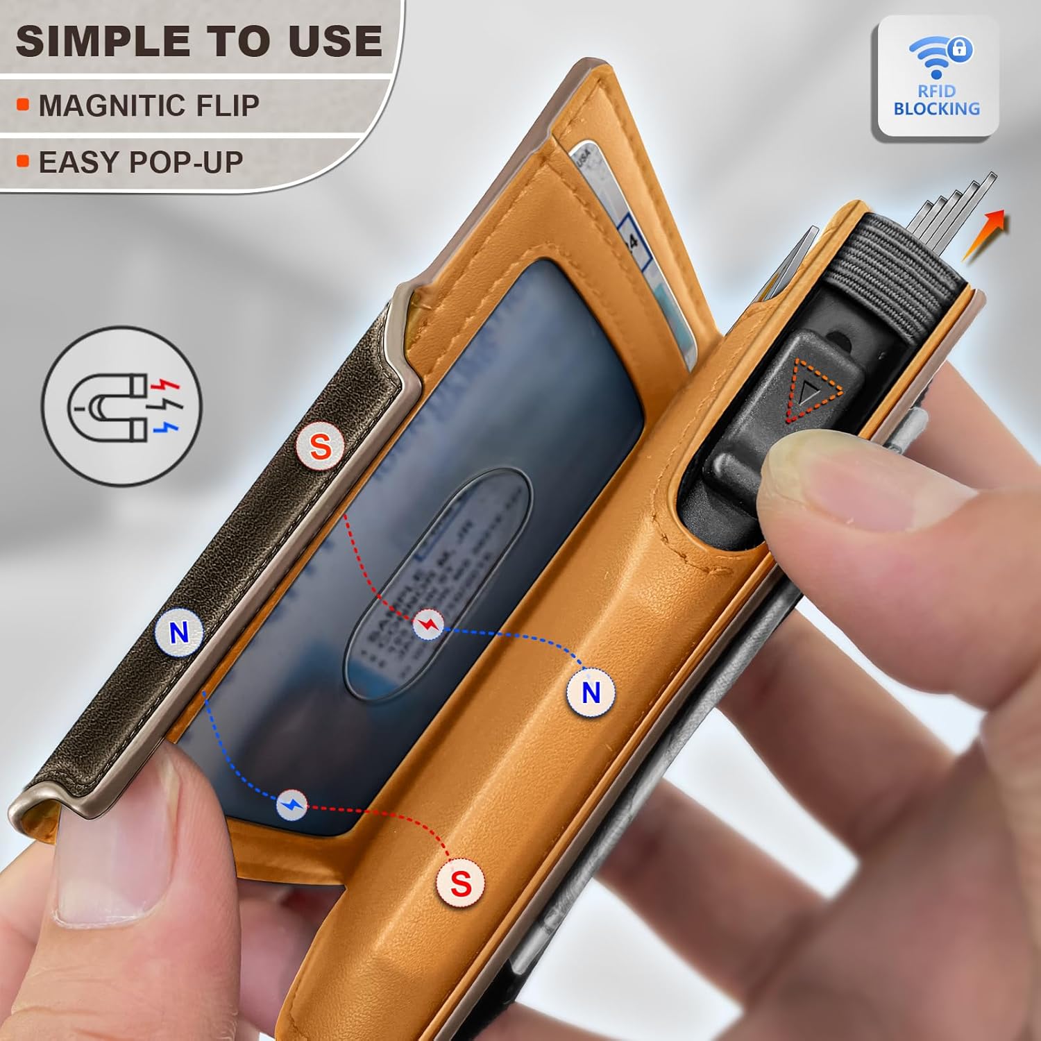 BULLIANT Men Wallet Gift Boxed,Slim Front Pocket Wallet Money Clip Card Holder 3.8"x2.7",Pop-up Access