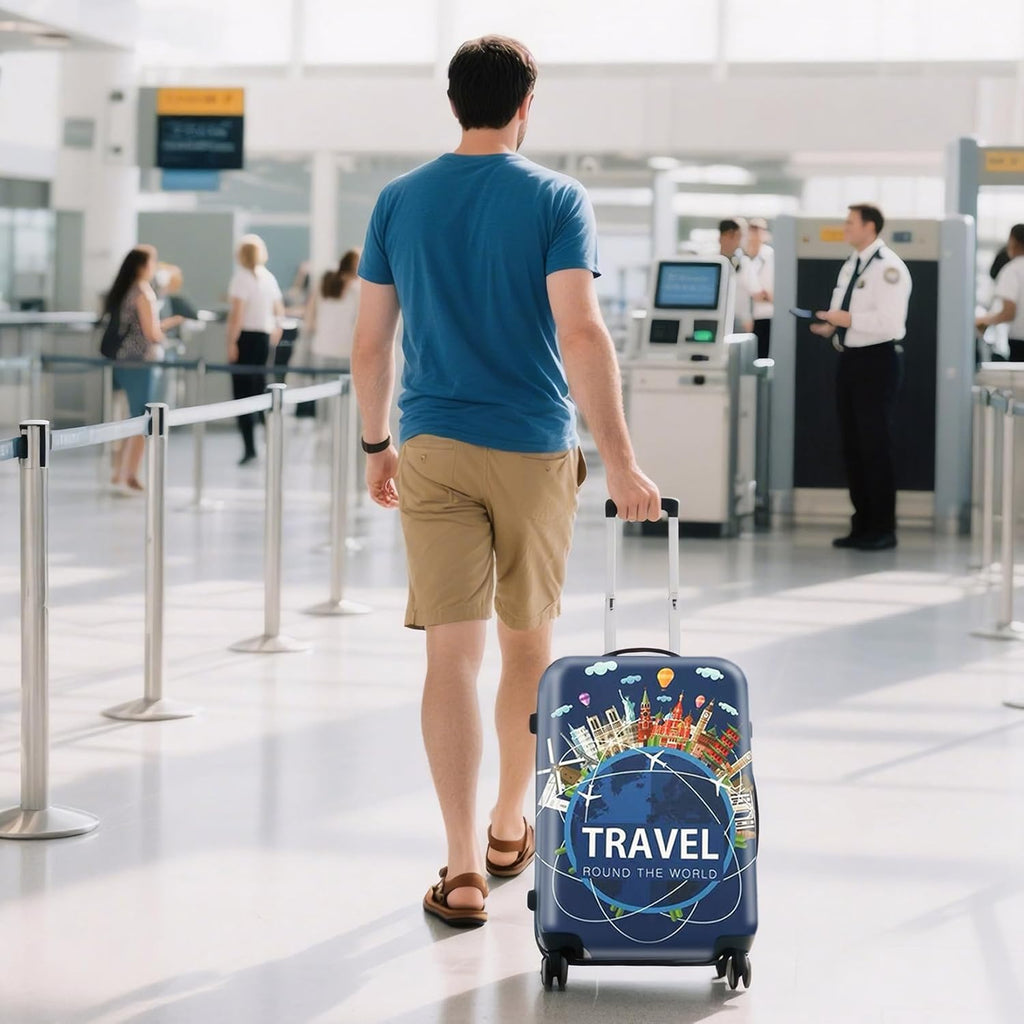 WUJIAONIAO Travel Luggage Cover Spandex Suitcase Protector Washable Baggage Covers (S (for 18-20 inch luggage), TRAVEL)