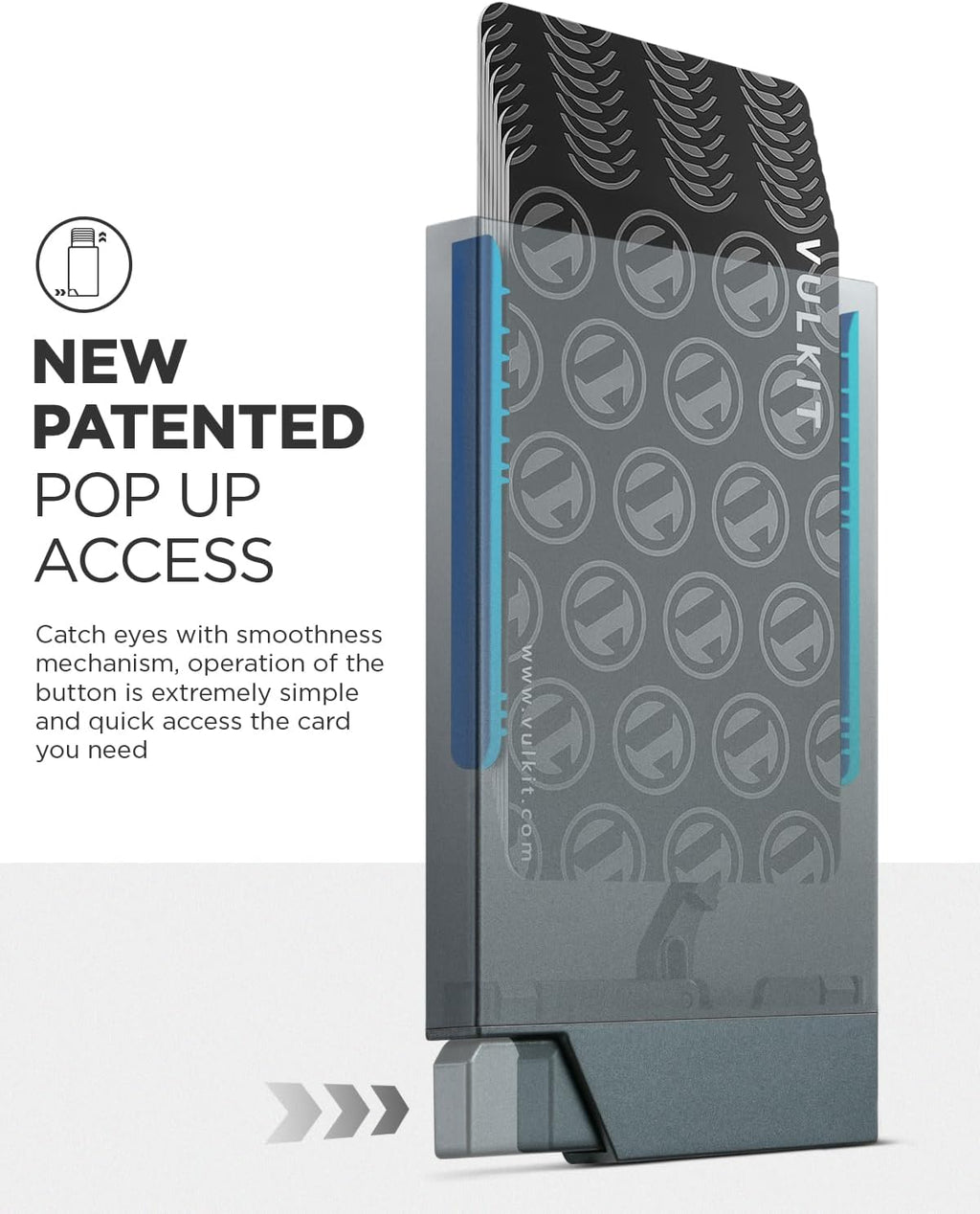 VULKIT Pop up Card Holder Minimalist Credit Card Holder RFID Blocking Slim Metal Card Case for Men or Women(Rose Gold)