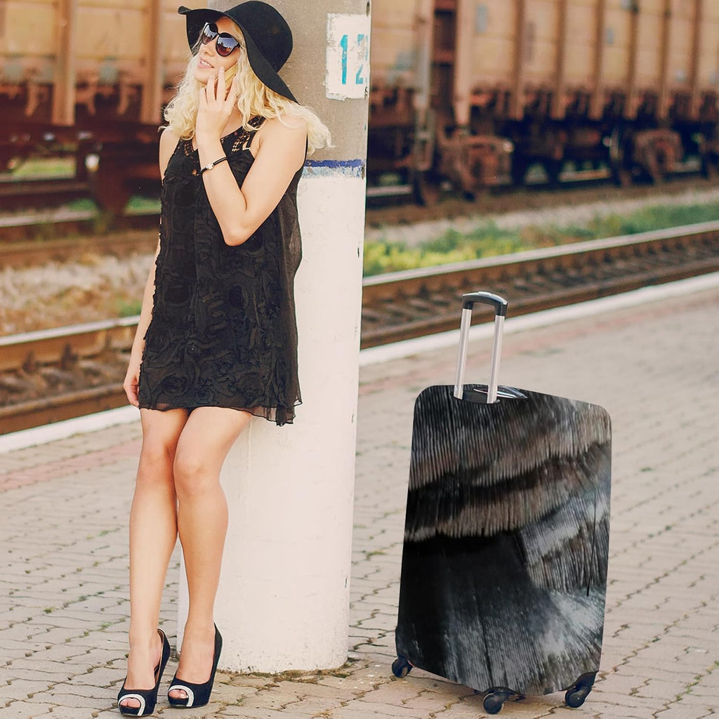 20/24/28 Inch PVC Luggage Protector Covers for TSA Approved 3 PCS Clear Suitcase Cover Protector Transparent Luggage Protective Cover Set (Painting, 20/24/28(3 sizes))