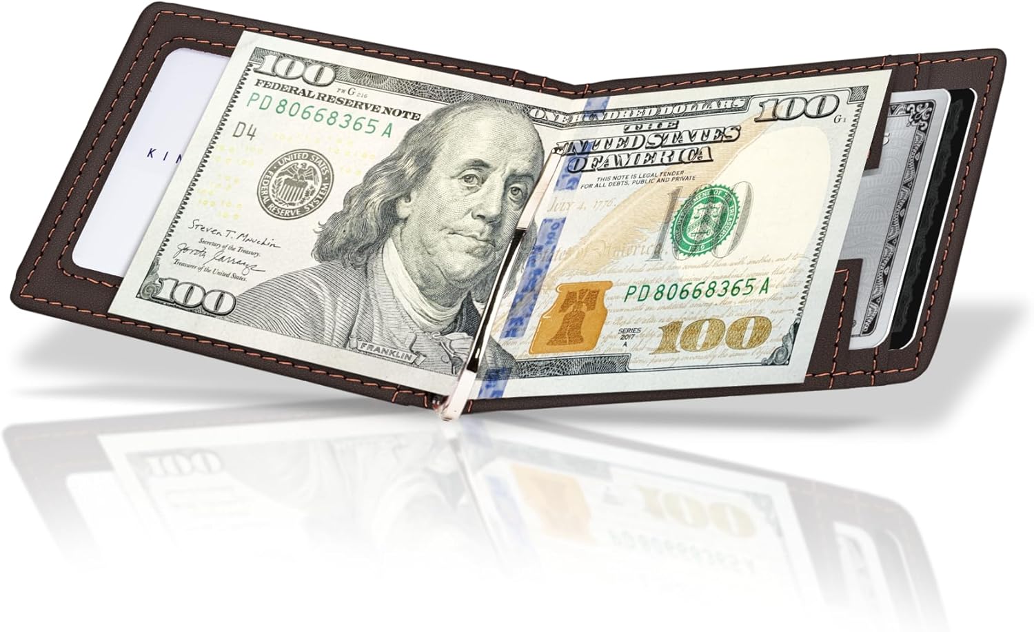 Kings Loot Money Clip Slim Minimalist Wallet for Men | RFID Blocking Leather Design with Money Clip | Front Pocket Bifold Holds 12 Cards | Stylish & Compact Wallets (Truffle)