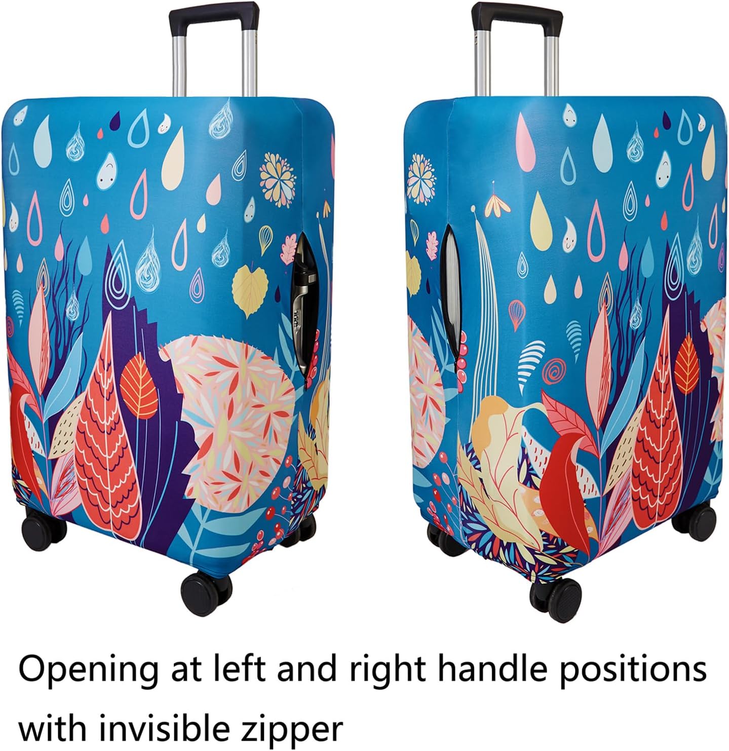WUJIAONIAO Travel Luggage Cover Spandex Suitcase Protector Washable Baggage Covers (M (for 22-24 inch luggage), rainy season)