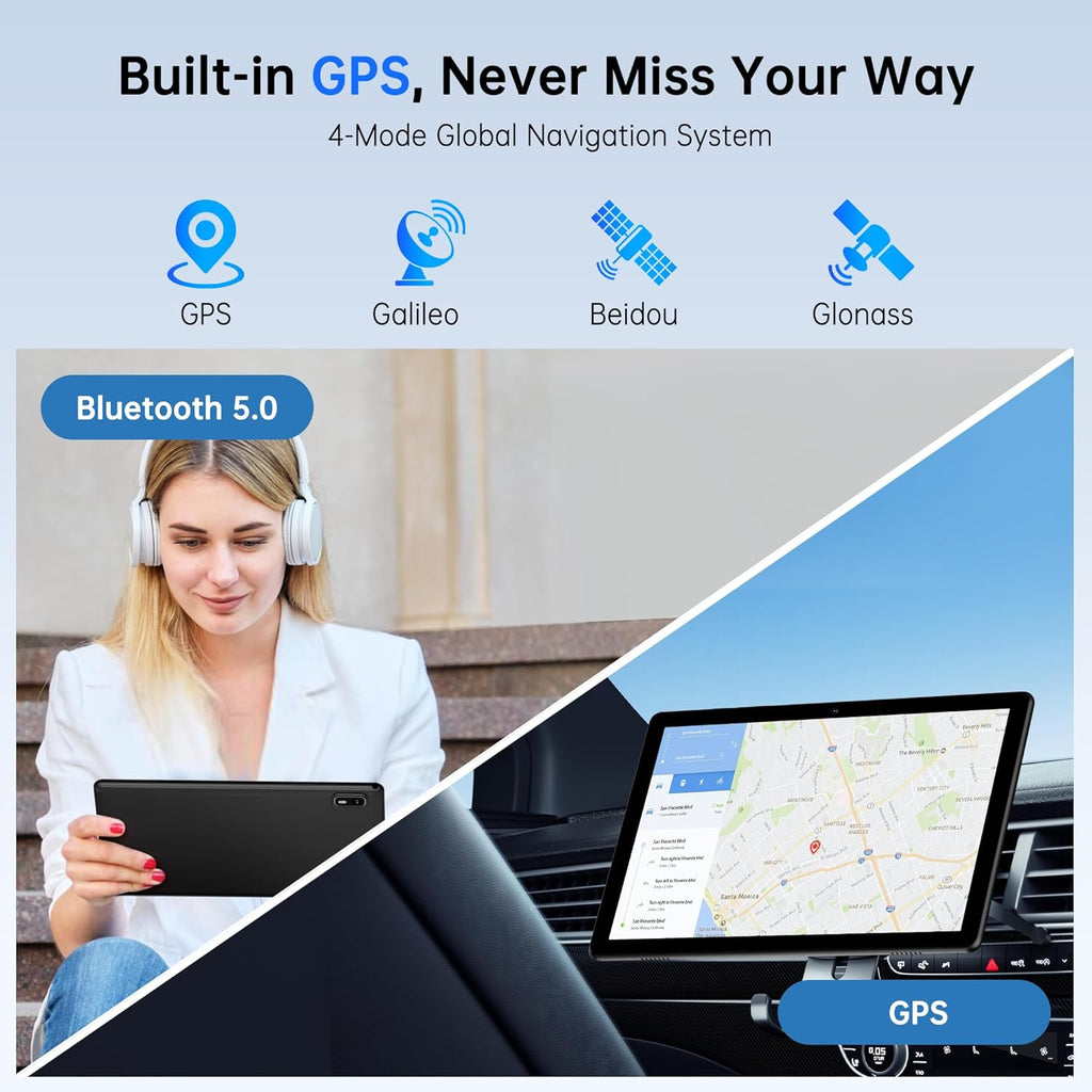 HAOVM Android 14 Tablet 10.1 Inch,4G SIM Unlocked, Quad-Core CPU 2.0GHz,3GB+32GB, TF Expandable, IPS Display, 5G WiFi, Bluetooth 5.0,5MP+8MP Dual Cameras,5000mAh, GPS, Google Kids Space，Black case