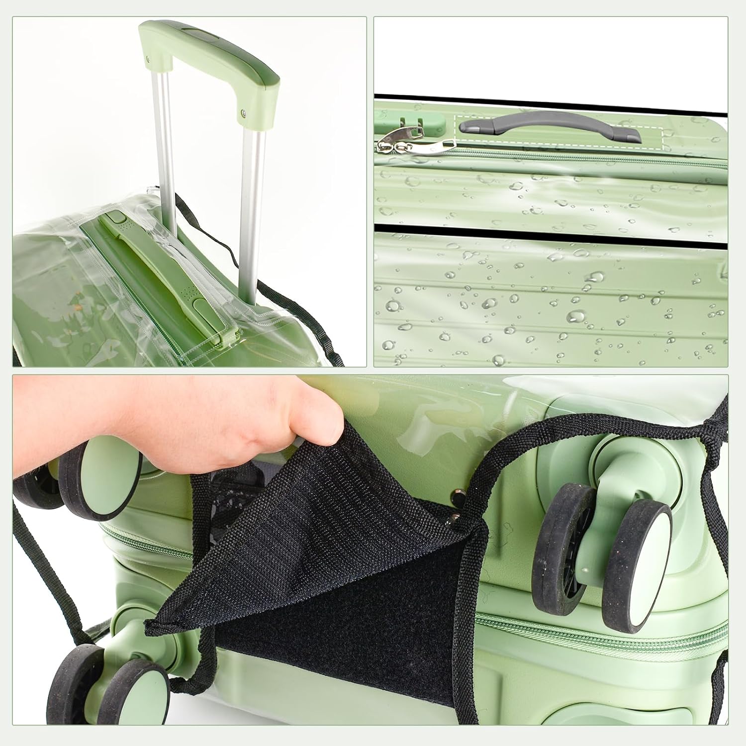 Thicken Clear Luggage Cover Protector, 24" PVC Luggage Covers for Suitcase Waterproof Dustproof Anti-scratch Travel Suitcase Covers Case for Wheeled Luggage