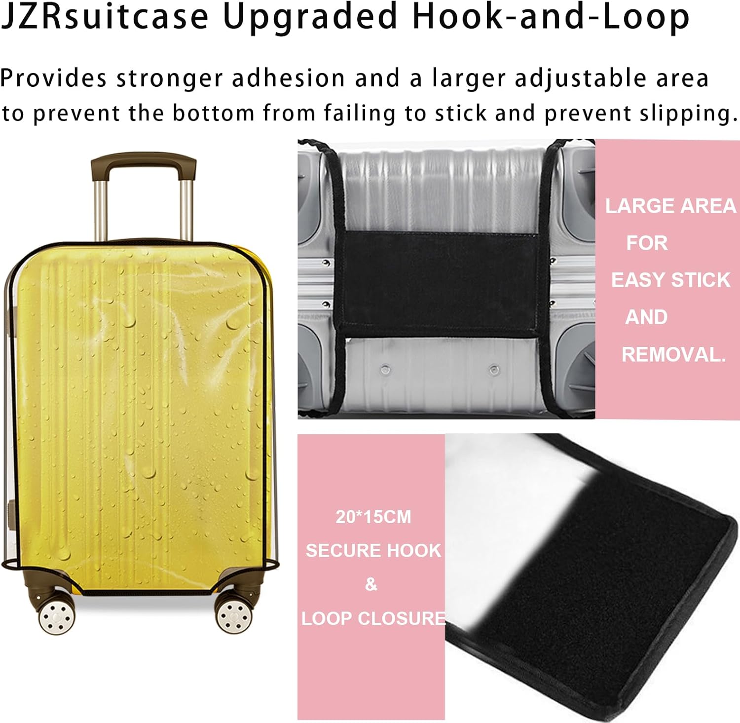Suitcase Cover for 30" Luggage TSA Approved Clear PVC Thickened Protective Sleeve Waterproof Cover for Wheeled Luggage