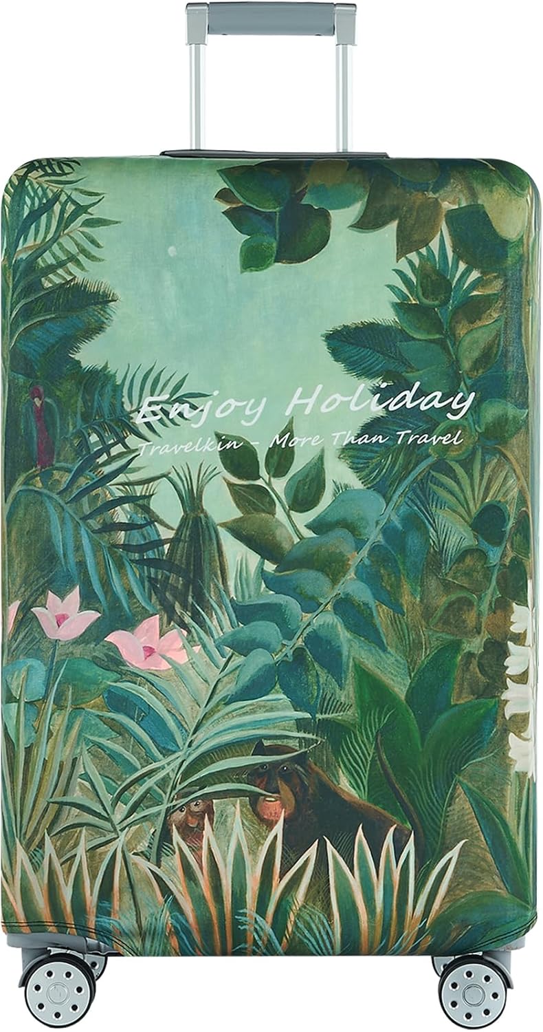 Travelkin Luggage Covers For Suitcase Tsa Approved,Suitcase Cover Protector Fit 18-32 Inch Luggage (Jungle, M)