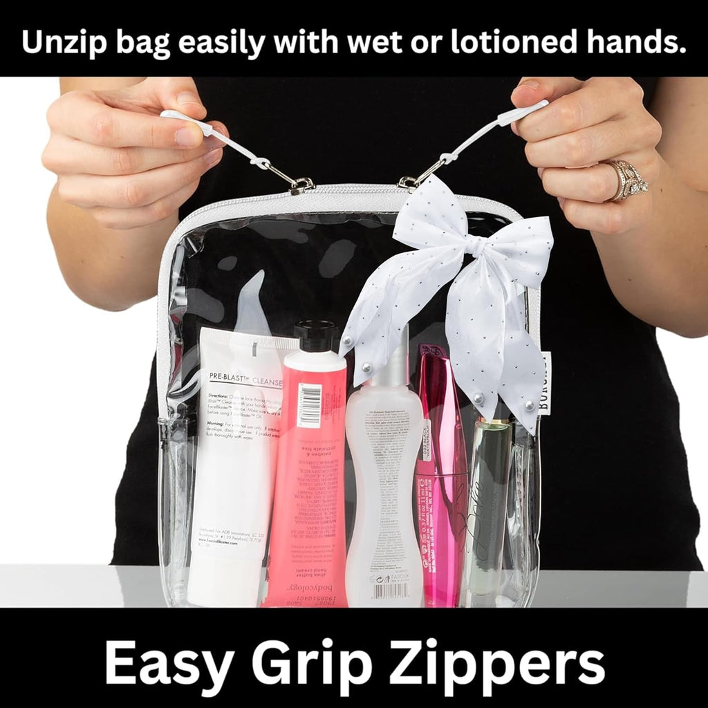 BORSALI TSA-Approved Quart-Sized Bag for Carry-On Travel - One (1) Quart Clear Toiletries, Cosmetic and 3-1-1 Liquids Toiletry Bag - 5 Pack Colors