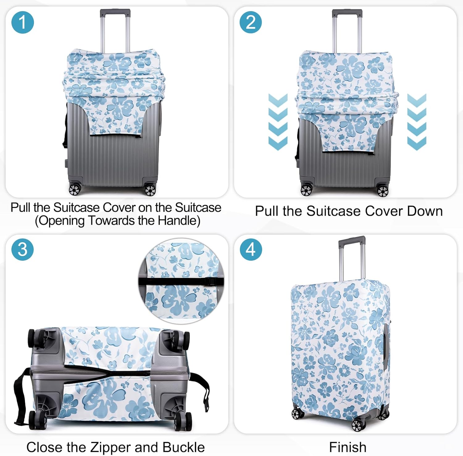 Pink Dino Suitcase Luggage Cover, Thick Suitcase Cover for Carry on Luggage Protector Fits 18-30 Inch Case