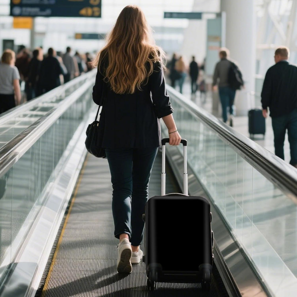 WUJIAONIAO Travel Luggage Cover Baggage Suitcase Cover Protector Skins 18-32 Inch (Pure Black, M (for 22-24 inch luggage))